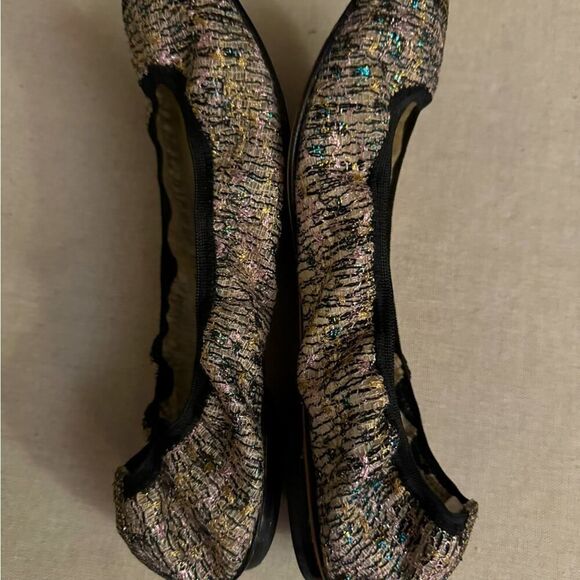 Chanel metallic pink tweed ballet flats with gold toecap and back detail 39.5 - Picture 7 of 12